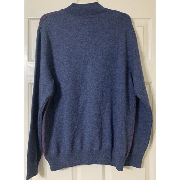 Oliver Ridley 100% Extra Fine Merino Wool 1/4 Zip Casual Or Golf Sweater Size L - Picture 4 of 7